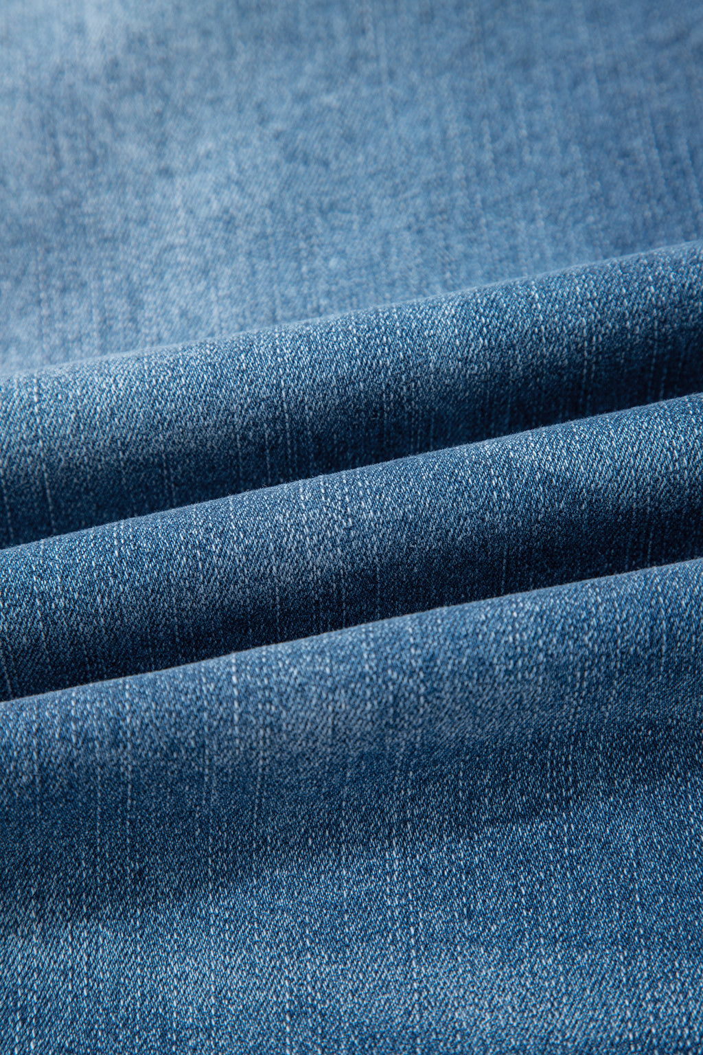 Sail Blue Exposed Stitching Straight Jeans